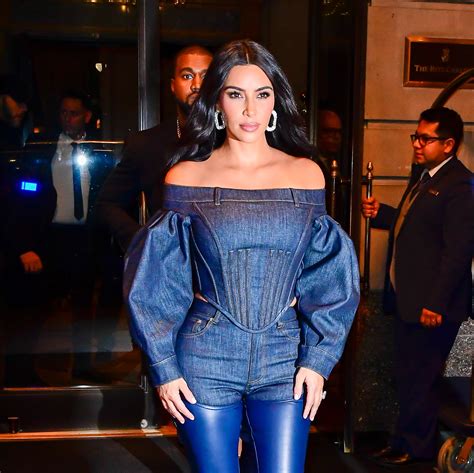 Kim Kardashian Wears Leather and Denim Chaps by Burberry